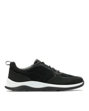 panelled lace-up sports shoes