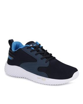 panelled lace-up sports shoes