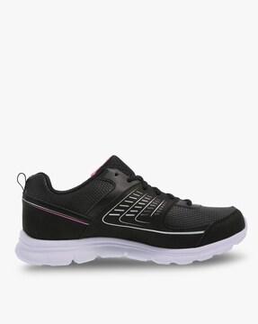 panelled lace-up sports shoes