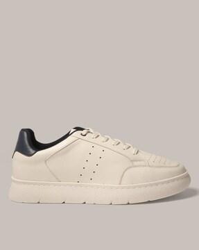 panelled low-top lace-up sneakers