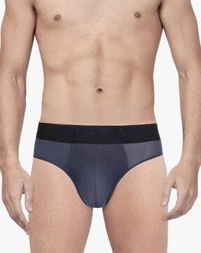 panelled mid-rise briefs with printed elasticated waistband