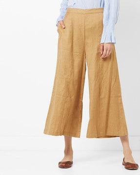 panelled mid-rise culottes