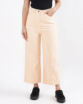 panelled mid-rise flared jeans