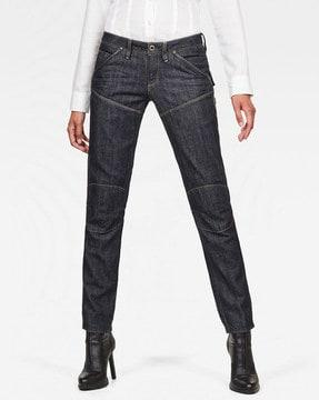 panelled mid-rise jeans