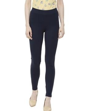 panelled mid-rise jeggings