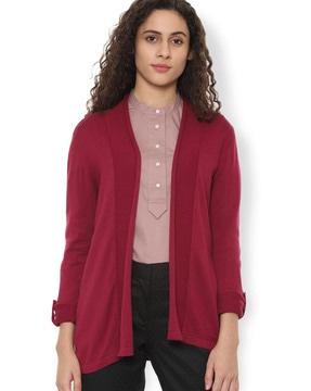panelled open-front cardigan