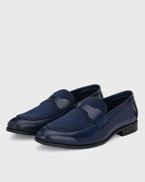 panelled penny loafers