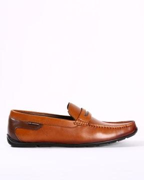 panelled penny loafers