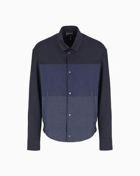 panelled printed regular fit shirt