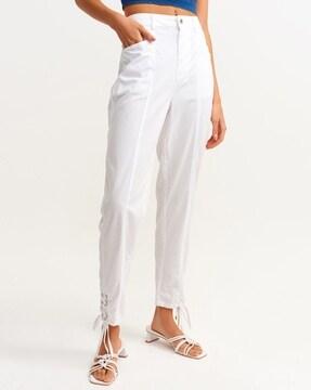 panelled skinny fit trousers