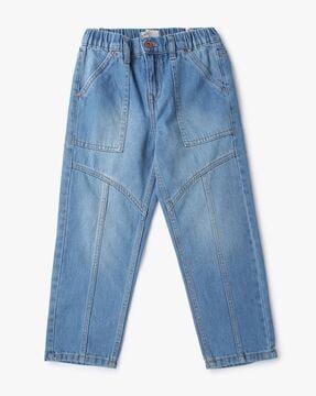 panelled slim fit jeans