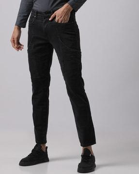 panelled slim fit jeans