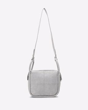 panelled sling bag with zip closure