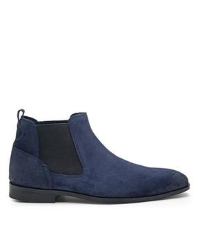 panelled slip-on formal boots