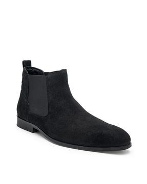 panelled slip-on formal boots