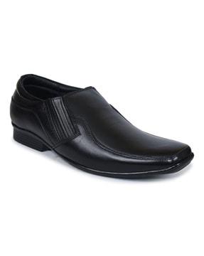 panelled slip-on formal shoes