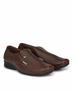 panelled slip-on formal shoes