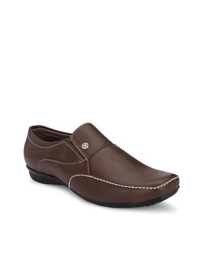 panelled slip-on formal shoes