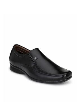 panelled slip-on formal shoes