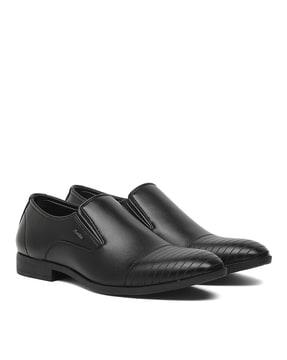panelled slip-on formal shoes