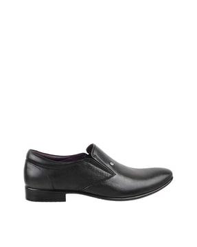 panelled slip-on formal shoes