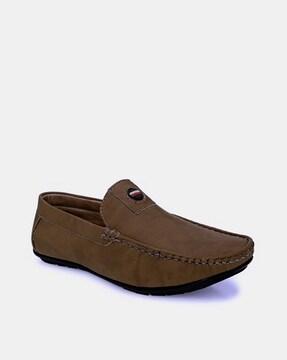 panelled slip-on loafers