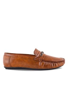 panelled slip-on mocassins