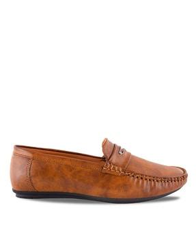 panelled slip-on mocassins