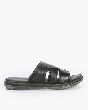 panelled slip-on sandals