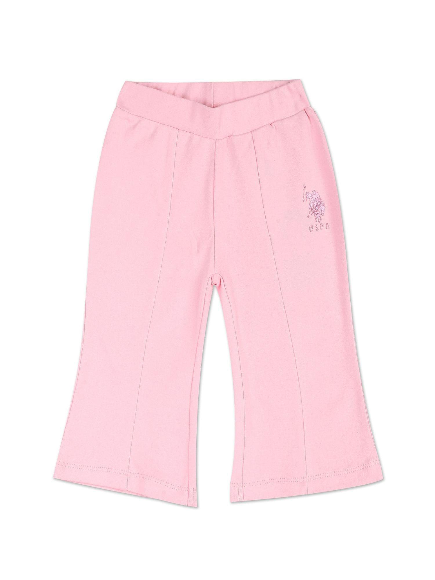 panelled solid track pant pink