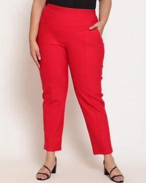 panelled straight fit pants