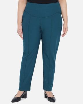 panelled straight fit pants