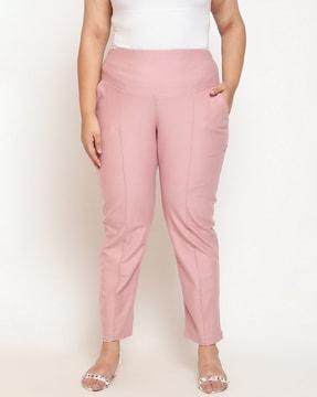 panelled straight fit pants