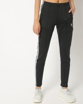 panelled straight track pants with striped taping