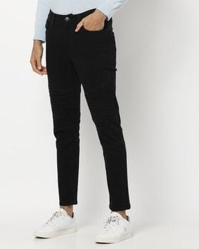 panelled tapered fit jeans