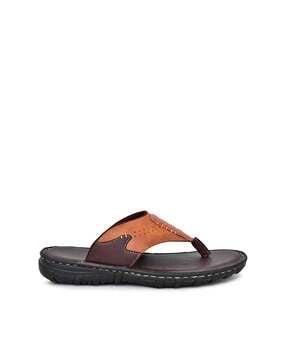 panelled thong-strap flip-flops