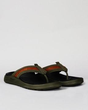 panelled thong strap flip-flops