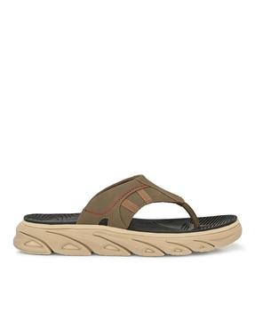 panelled thong-style flip-flops