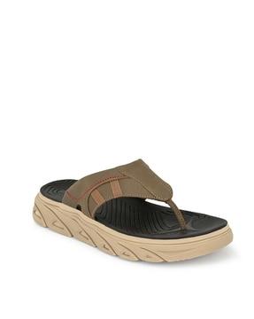 panelled thong-style flip-flops