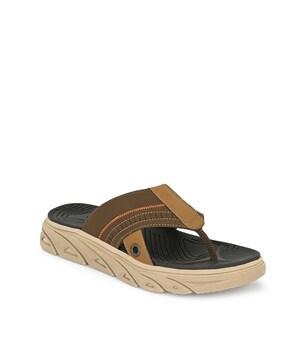 panelled thong-style flip-flops