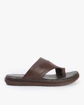 panelled toe-ring slip-on sandals