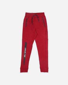 panelled track pants with drawstring fastening