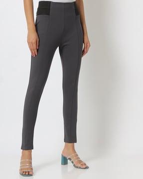 panelled treggings with elasticated waistband