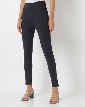 panelled treggings with elasticated waistband