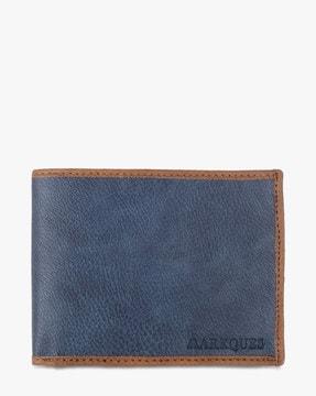 panelled vegan leather archer bi-fold wallet