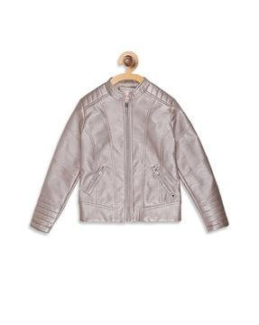 panelled zip-front jacket