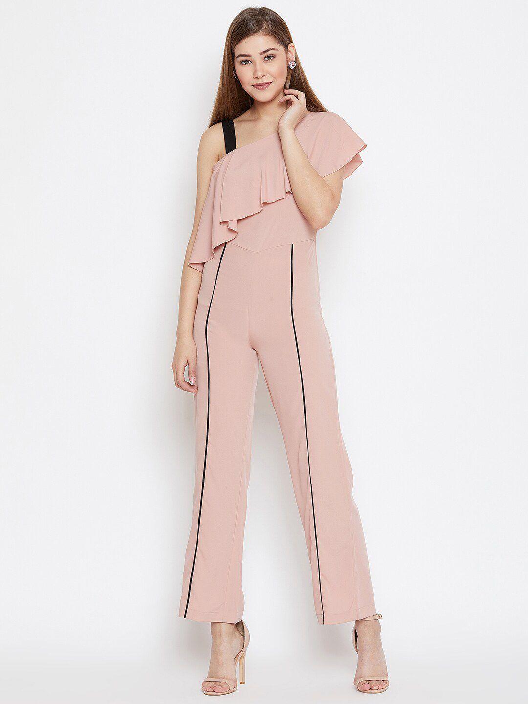 panit pink basic jumpsuit with ruffles