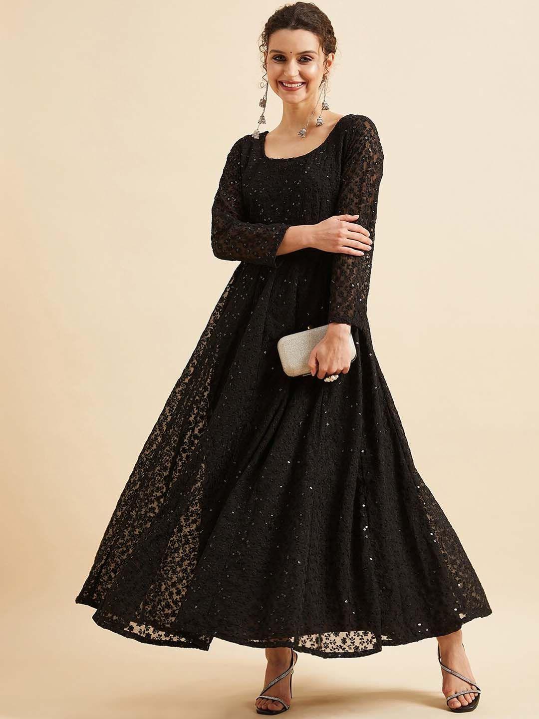 panit embroidered chikankari maxi long ethnic dress