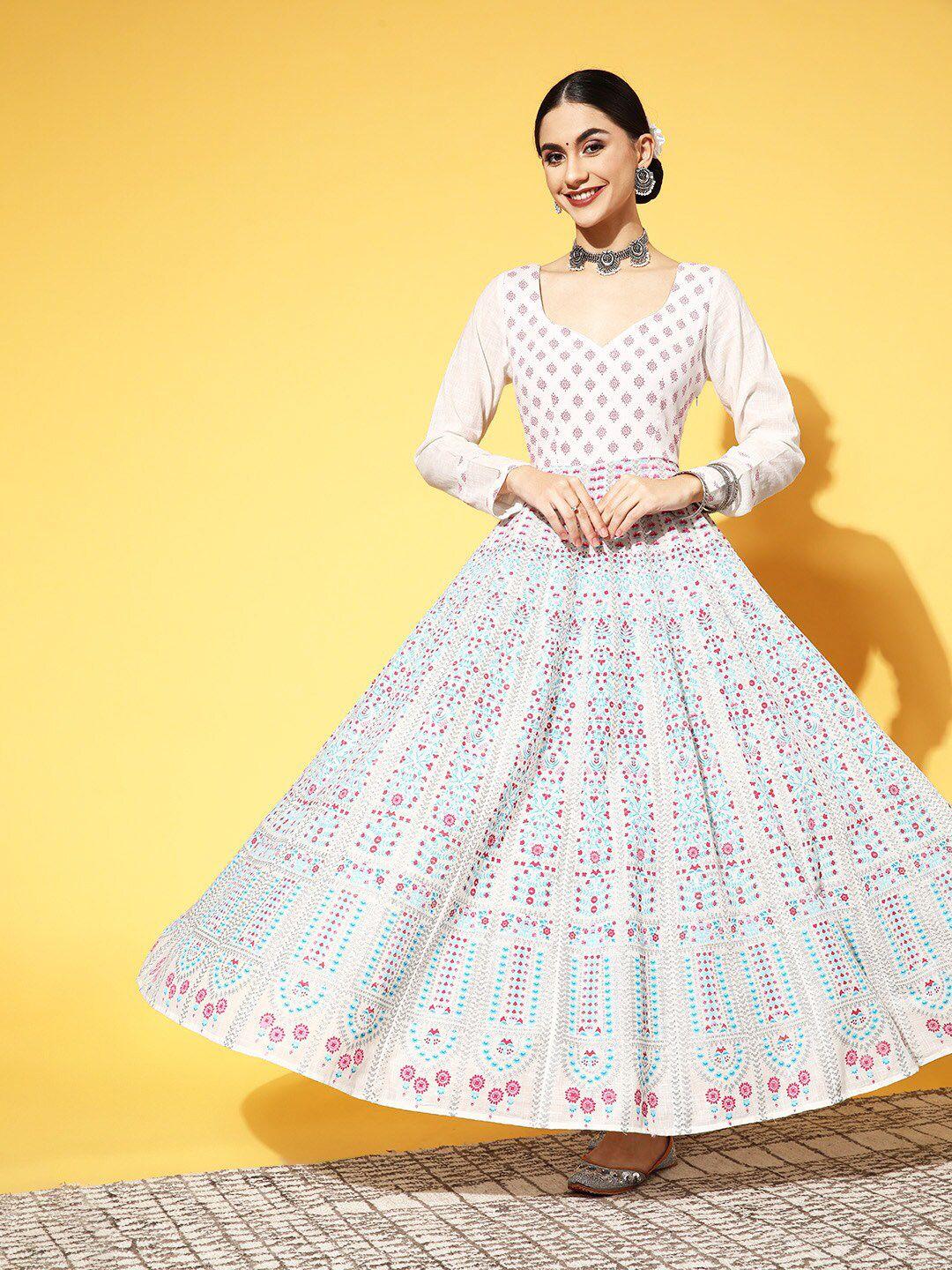panit floral printed maxi ethnic dress