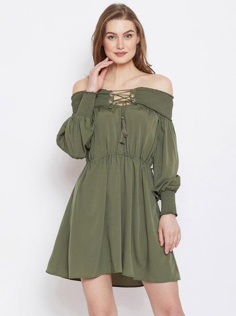 panit green a-line dress